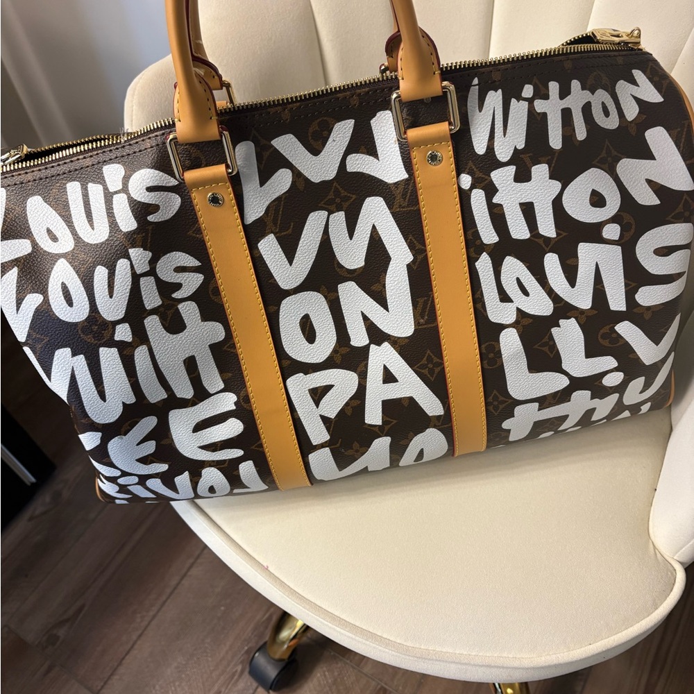 Luxury brown & white bag 13x16.5